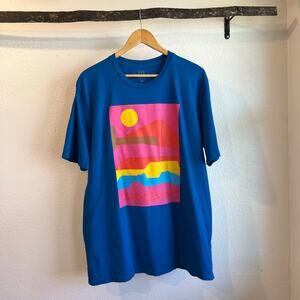 Topo Designs Colorado Bright Colored Graphic Short Sleeve Tee Size Unisex XL